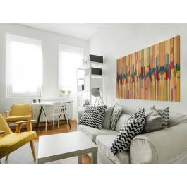 Tęczowa piosenka - nowoczesny obraz na płótnie - 120x80 cm