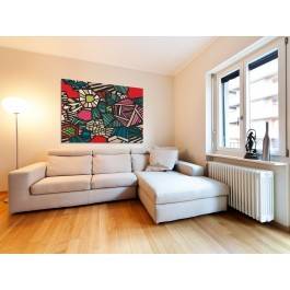 Florystyczny porządek świata - nowoczesny obraz na płótnie - 120x80 cm