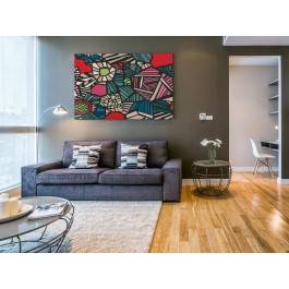 Florystyczny porządek świata - nowoczesny obraz na płótnie - 120x80 cm