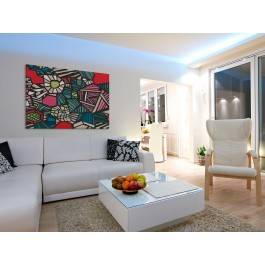 Florystyczny porządek świata - nowoczesny obraz na płótnie - 120x80 cm