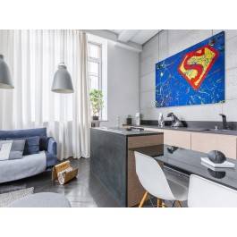 Superbohater - nowoczesny obraz na płótnie - 120x80 cm Superbohater - nowoczesny obraz na płótnie - 120x80 cm