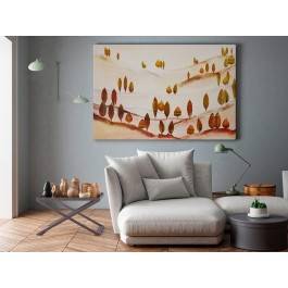 Las liściasty - nowoczesny obraz do sypialni - 120x80 cm Las liściasty - nowoczesny obraz do sypialni - 120x80 cm