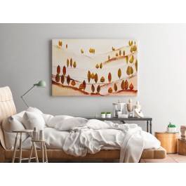 Las liściasty - nowoczesny obraz do sypialni - 120x80 cm Las liściasty - nowoczesny obraz do sypialni - 120x80 cm
