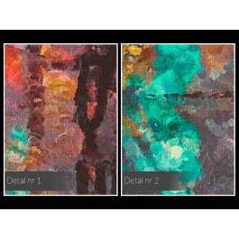 Odbicie deszczowego miasta - nowoczesny obraz na płótnie - 50x70 cm