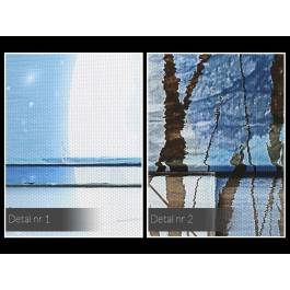 Księżycowy dryf - nowoczesny obraz na płótnie - 120x80 cm