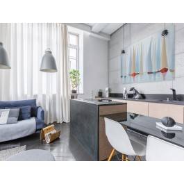 Błękitne regaty - nowoczesny obraz na płótnie - 120x80 cm