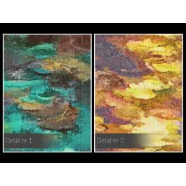 Odbicie deszczowego miasta - nowoczesny obraz na płótnie - 80x80 cm