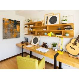 Odbicie słonecznego miasta - nowoczesny obraz na płótnie - 80x80 cm