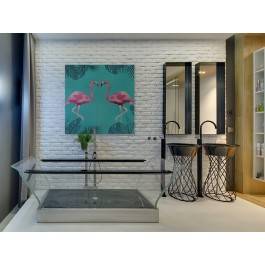 Pan i Pani Flaming - nowoczesny obraz na płótnie - 80x80 cm