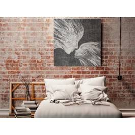Taniec żywiołów w szarościach - nowoczesny obraz na płótnie - 80x80 cm Taniec żywiołów w szarościach - nowoczesny obraz na płótnie - 80x80 cm