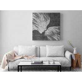 Taniec żywiołów w szarościach - nowoczesny obraz na płótnie - 80x80 cm Taniec żywiołów w szarościach - nowoczesny obraz na płótnie - 80x80 cm