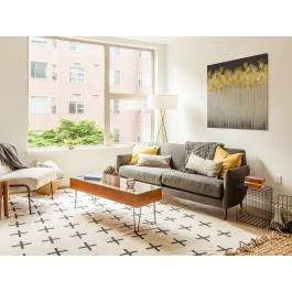 Złoty deszcz - nowoczesny obraz na płótnie - 80x80 cm