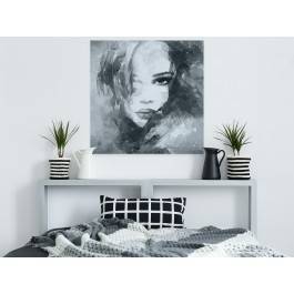 Dusza z antracytu w szarościach - nowoczesny obraz na płótnie - 80x80 cm