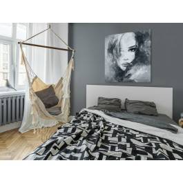 Dusza z antracytu w szarościach - nowoczesny obraz na płótnie - 80x80 cm