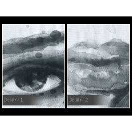 Dusza z antracytu w szarościach - nowoczesny obraz na płótnie - 80x80 cm