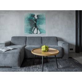 Metafizyka miłości w turkusach - nowoczesny obraz na płótnie - 80x80 cm