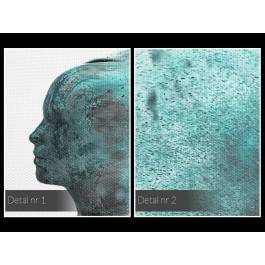 Metafizyka miłości w turkusach - nowoczesny obraz na płótnie - 80x80 cm