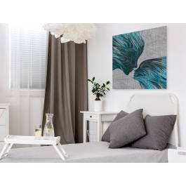 Taniec żywiołów w błękitach - nowoczesny obraz na płótnie - 80x80 cm