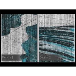 Taniec żywiołów w błękitach - nowoczesny obraz na płótnie - 80x80 cm