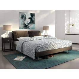 Dusza z antracytu w turkusie - nowoczesny obraz na płótnie - 80x80 cm