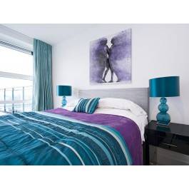 Metafizyka miłości we fioletach - nowoczesny obraz na płótnie - 80x80 cm