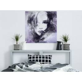 Dusza z antracytu we fioletach - nowoczesny obraz na płótnie - 80x80 cm