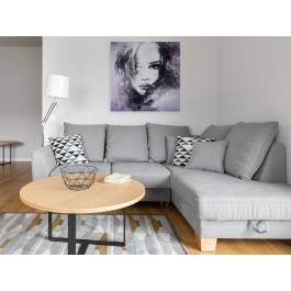 Dusza z antracytu we fioletach - nowoczesny obraz na płótnie - 80x80 cm