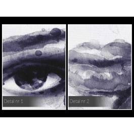 Dusza z antracytu we fioletach - nowoczesny obraz na płótnie - 80x80 cm