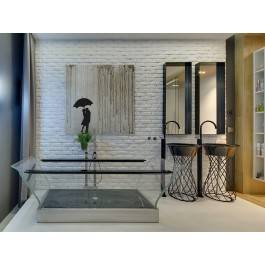 Miłosna enklawa - nowoczesny obraz na płótnie - 80x80 cm