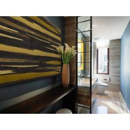 Bursztynowe kontinuum - nowoczesny obraz na płótnie - 120x80 cm