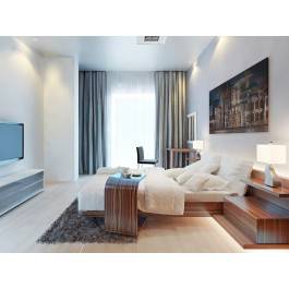 Moje miasto nocą - nowoczesny obraz do sypialni - 120x80 cm