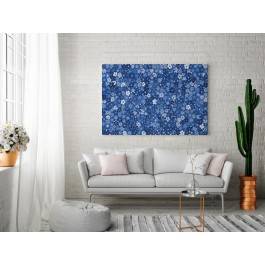 Chabrowe wzgórza - nowoczesny obraz do salonu - 120x80 cm Chabrowe wzgórza - nowoczesny obraz do salonu - 120x80 cm