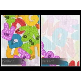 Niesforny alfabet - nowoczesny obraz na płótnie - 120x80 cm