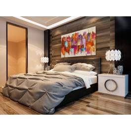 W ogniu miejskich świateł - nowoczesny obraz na płótnie - 120x80 cm