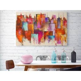 W ogniu miejskich świateł - nowoczesny obraz na płótnie - 120x80 cm