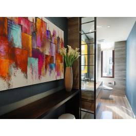 W ogniu miejskich świateł - nowoczesny obraz na płótnie - 120x80 cm