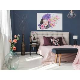 Kwiaty we włosach - nowoczesny obraz na płótnie - 120x80 cm