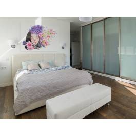 Kwiaty we włosach - nowoczesny obraz na płótnie - 120x80 cm