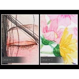 Kwiaty we włosach - nowoczesny obraz na płótnie - 120x80 cm