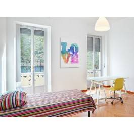 Akwarelowa miłość - nowoczesny obraz na płótnie - 50x70 cm