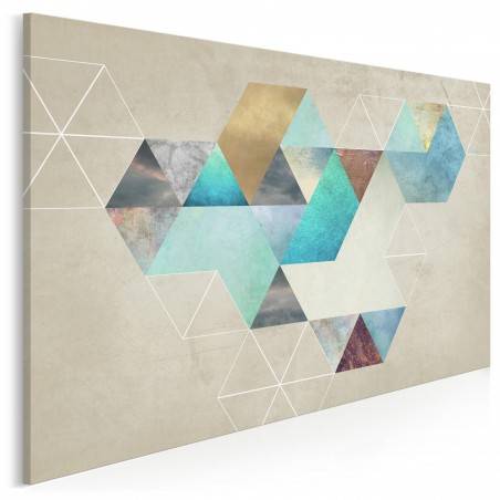 Heksagonalny przypływ - nowoczesny obraz na płótnie - 120x80 cm