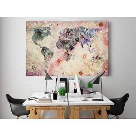 Alfabet podróżnika - nowoczesny obraz na płótnie - 120x80 cm