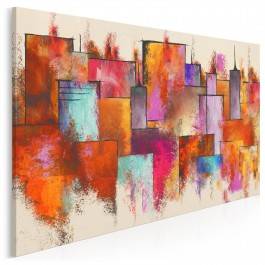 W ogniu miejskich świateł - nowoczesny obraz na płótnie - 120x80 cm