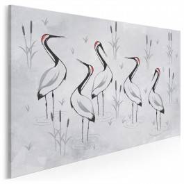 Ptasi sejmik - nowoczesny obraz na płótnie - 120x80 cm Ptasi sejmik - nowoczesny obraz na płótnie - 120x80 cm