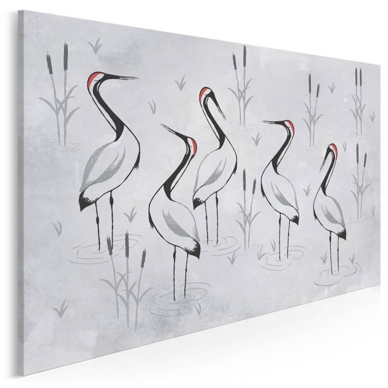 Ptasi sejmik - nowoczesny obraz na płótnie - 120x80 cm