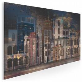 Moje miasto nocą - nowoczesny obraz do sypialni - 120x80 cm