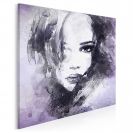 Dusza z antracytu we fioletach - nowoczesny obraz na płótnie - 80x80 cm