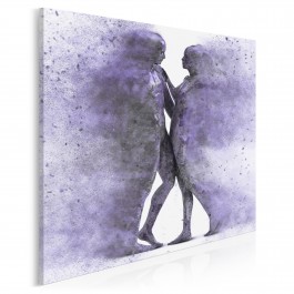 Metafizyka miłości we fioletach - nowoczesny obraz na płótnie - 80x80 cm