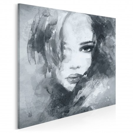 Dusza z antracytu w szarościach - nowoczesny obraz na płótnie - 80x80 cm