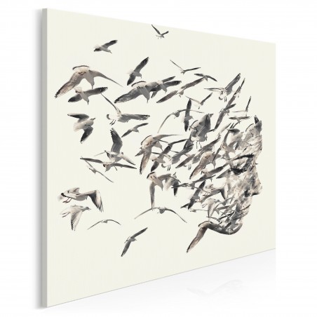 Uciekające myśli - nowoczesny obraz na płótnie - 80x80 cm